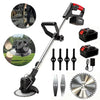 Máquina de Cortar Relva Elétrica com Bateria de 21V, 2 Baterias e Kit de Lâmina de Jardim